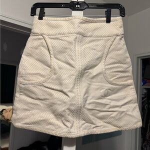 Chanel Cream Textured Mini Skirt